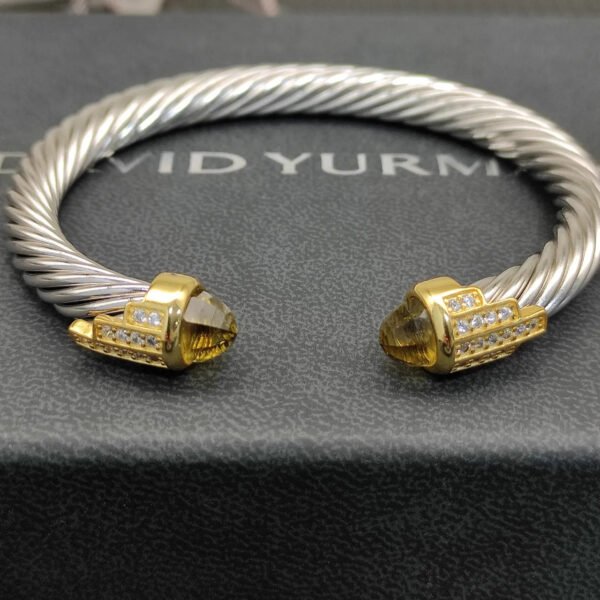 5ADCB56B-BAE2-F579-366A-16A0A0322B48.jpg 7mm Cable Bracelet with Brown & Diamond Accents ??Gold Cap