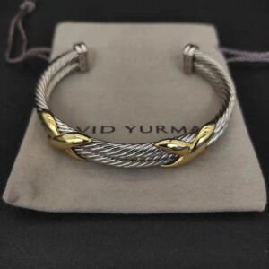 5B290D26-517B-8841-89E0-BE791B8E85DE.jpg Petite X Center Station Bracelet Sterling Silver with 18K Yellow Gold, 10mm