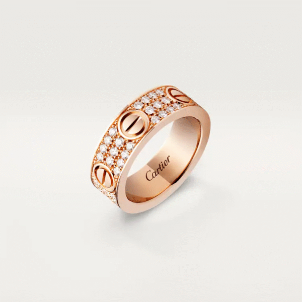 LOVE RING, DIAMOND-PAVED