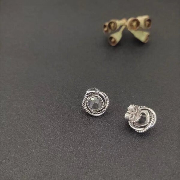 5C8DFDB3-36F4-A203-82FE-01B58ABC473D.jpg Infinity Stud Earrings Sterling Silver with White Diamonds, 13mm