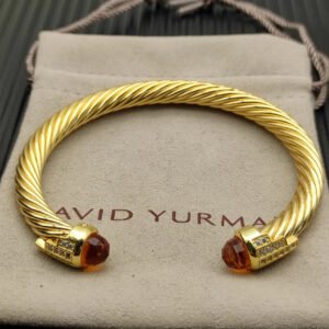 7mm Cable Bracelet with Champagne & Diamond Accents