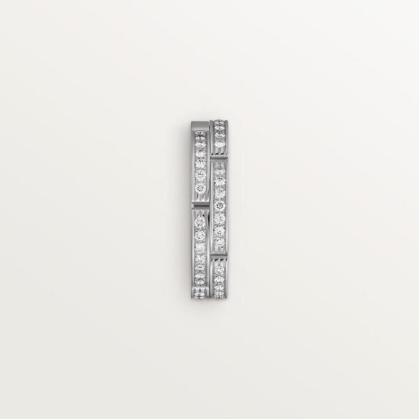 MAILLON PANTH&Egrave;RE THIN WEDDING BAND, 2 HALF DIAMOND-PAVED ROWS