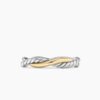 Petite Infinity Band Ring Sterling Silver with 14K Yellow Gold, 4mm