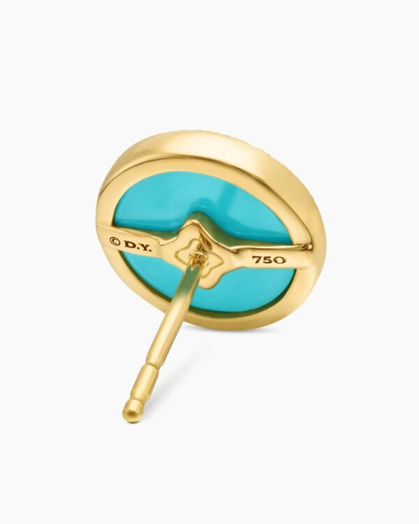 6095D588-AB08-359A-8B02-6BA463C6EE21.jpg Petite DY Elements® Stud Earrings 18K Yellow Gold with Turquoise and Diamonds, 11mm