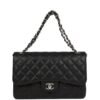 Jumbo Classic Double Flap Bag Black Caviar Silver Hardware