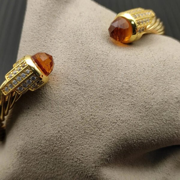 7mm Cable Bracelet with Champagne & Diamond Accents