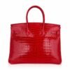 Birkin 35 Bag Braise Porosus Crocodile with Gold Hardware