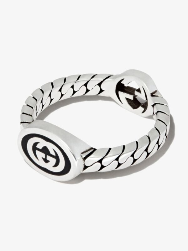 Sterling Silver Interlocking G Chain Ring