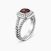 676F2B3B-4A92-20A5-5530-3BBF13D04D30.jpg Petite Albion Ring Sterling Silver with Garnet and Diamonds, 7mm