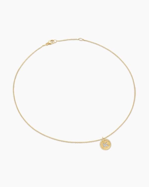 6B9E074E-523F-7C54-42F2-10867EBD6C17.jpg Initial Charm Necklace 18K Yellow Gold with Diamond K