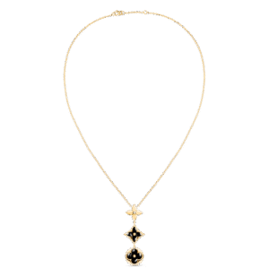 7032562B-9417-2247-5821-C4DA73F66452.png Color Blossom Lariat Necklace, Yellow Gold, Onyx And Diamond