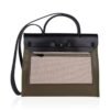 Herbag Zip 31 Bag Retourne Khaki Berline & Black Leather with Palladium Hardware