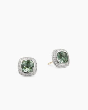 7428D8C9-6B70-3FEE-FD9D-A1574B3ECAA0.jpg Albion® Stud Earrings Sterling Silver with Prasiolite and Diamonds, 7mm
