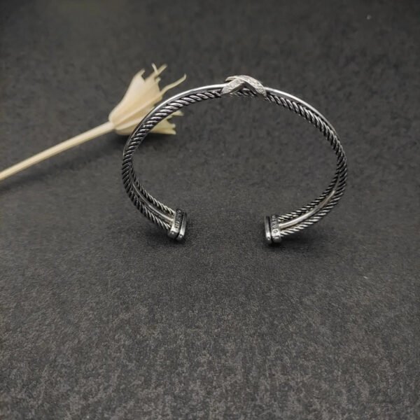 Petite X Center Station Bracelet Sterling Silver with Diamonds, 7mm