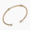 Petite Helena Cablespira Station Bracelet 18K Yellow Gold with Diamonds, 3mm
