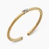 75F015C8-AF95-84A7-8A5D-114E0CD144C4.jpg X Cablespira® Station Bracelet 18K Yellow Gold with Pavé Diamonds, 4mm