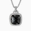 Albion&reg; Pendant Sterling Silver with Black Onyx and Diamonds, 14mm