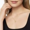 Initial Charm Necklace 18K Yellow Gold with Diamond M
