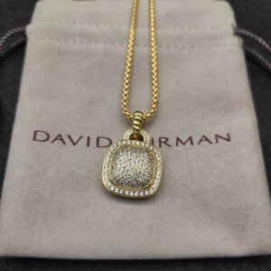 Albion&reg; Pendant in 18K Yellow Gold with Pave Diamonds,18mm