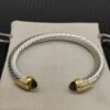7A04C464-DF9F-0D2D-6EF7-A7578EF791FE.jpg 7mm Cable Bracelet with Brown & Diamond Accents ??Gold Cap