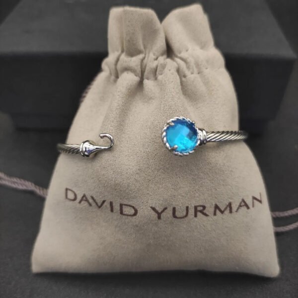 Petite Chatelaine&reg; Bracelet Sterling Silver with Blue Topaz, 3mm - 17 CM