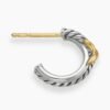 Petite X Hoop Earrings Sterling Silver with 18K Yellow Gold, 12.6mm