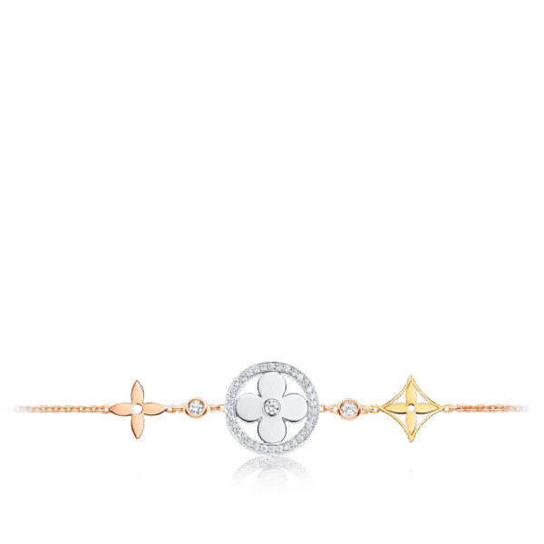 Idylle Blossom XL Bracelet, 3 golds and diamonds