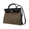 Herbag Zip 31 Bag Retourne Khaki Berline & Black Leather with Palladium Hardware