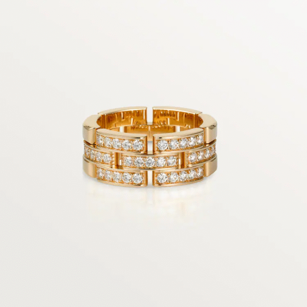 819F67BB-6012-8443-66B2-16B7C5F761BD-1.png MAILLON PANTHÈRE RING, 3 HALF DIAMOND-PAVED ROWS