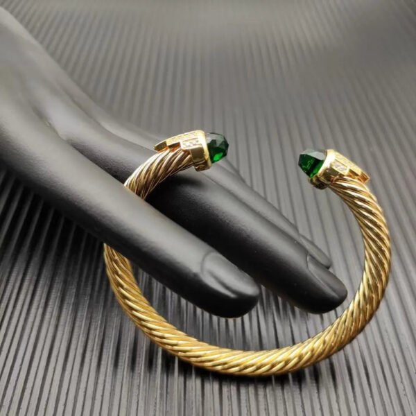 8284845D-45EF-4D35-167E-1BC3FEFC3BA2.jpg 7mm Cable Bracelet with Peridot & Diamond Accents