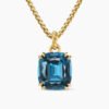 Marbella Pendant 18K Yellow Gold with Hampton Blue Topaz, 22mm
