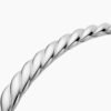 Sculpted Cable Bangle Bracelet 18K White Gold, 6.2mm
