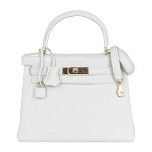 86399AF6-5100-B8C9-6C03-C80193D33934.jpg Kelly 28 Retourne Bag White Clemence Leather with Gold Hardware