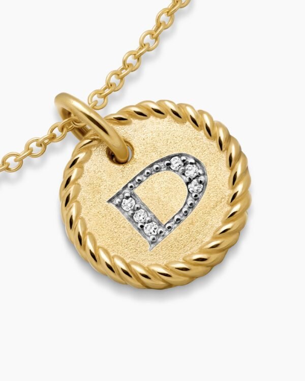 874E40FF-123D-0069-0F15-90CE8F1EE8B1.jpg Initial Charm Necklace 18K Yellow Gold with Diamond D