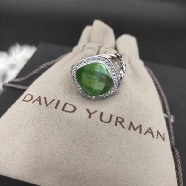 Albion&reg; Ring Sterling Silver with Prasiolite and Diamonds, 14mm