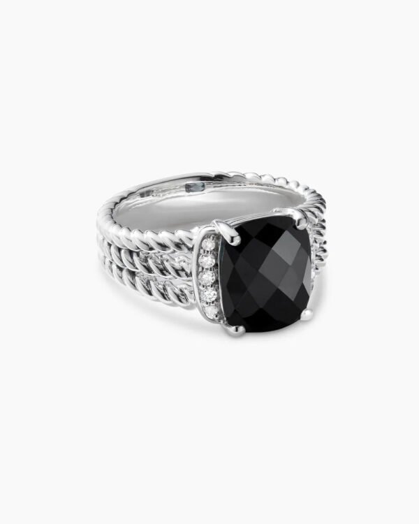 888FF638-A18D-8638-0055-07B365D24430.jpg Petite Wheaton® Sterling Silver with Black Onyx and Diamonds, 10mm