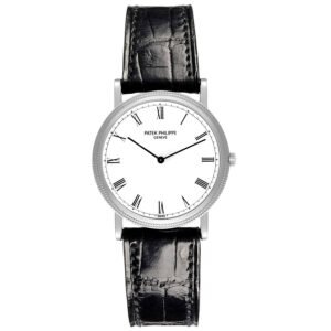 Calatrava 18k White Gold Roman Dial Mens Watch 3520