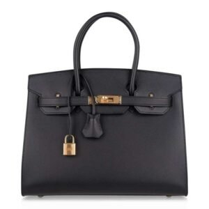 Birkin Sellier Limited Edition 30 Bag Black Veau Graine Monsieur Laiton