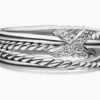 8FD26E4B-6BA6-2D42-0B25-520CB14BA33A.jpg X Crossover Band Ring Sterling Silver with Diamonds - 6