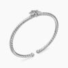 Starburst Center Station Bracelet Sterling Silver with Diamonds, 3mm