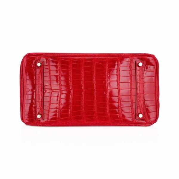 Birkin 35 Bag Braise Porosus Crocodile with Gold Hardware