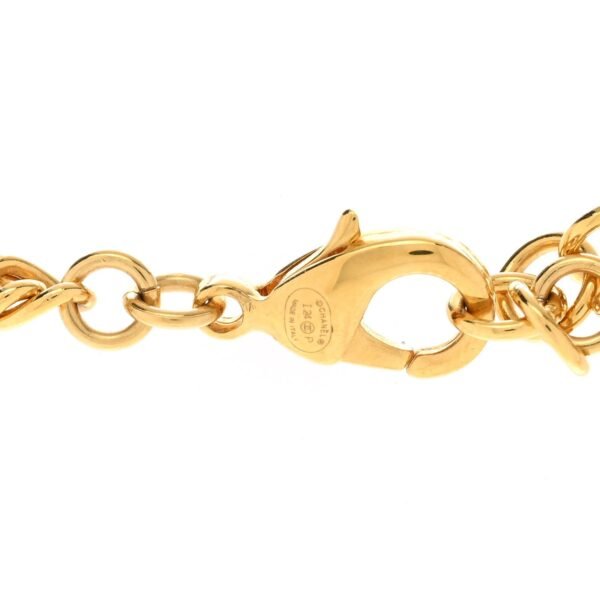 Metal Resin Chain CC No.5 Necklace Gold Blue