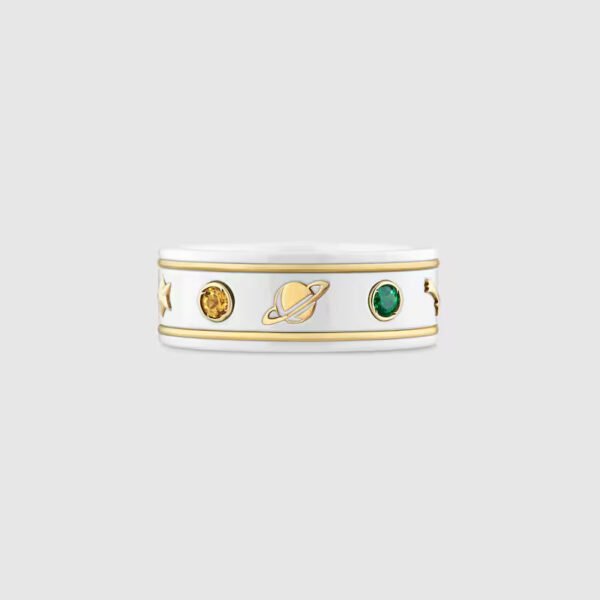 Icon ring with gemstones