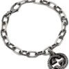 Silver Bracelet with Interlocking Double G Charm