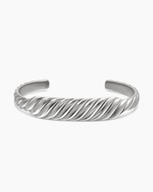 Sculpted Cable Contour Bracelet Sterling Silver, 12.9mm