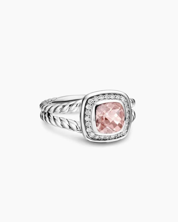 971BB546-127A-9497-B682-A830221A91C7.jpg Petite Albion® Ring Sterling Silver with Morganite and Diamonds - 6