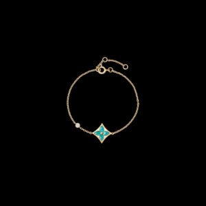 Color Blossom BB Star Bracelet, Yellow Gold, Amazonite and Diamond