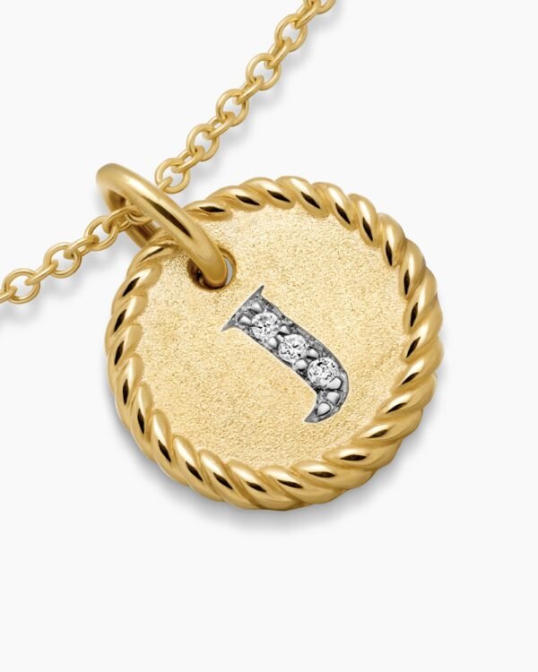99052F1C-C068-06E3-4DDE-DF0F75363927.jpg Initial Charm Necklace 18K Yellow Gold with Diamond J