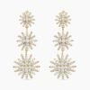 Starburst Triple Drop Earrings 18K Yellow Gold with Diamonds, 51mm