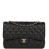 Jumbo Classic Double Flap Bag Black Caviar Gold Hardware